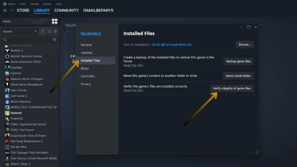 Palworld Verify Integrity of Game File